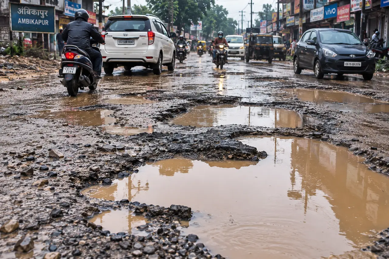 अंबिकापुर की बदहाल सड़क का वीडियो वायरल, मुख्यमंत्री साय ने लिया संज्ञान; कलेक्टर को तत्काल सुधार के निर्देश