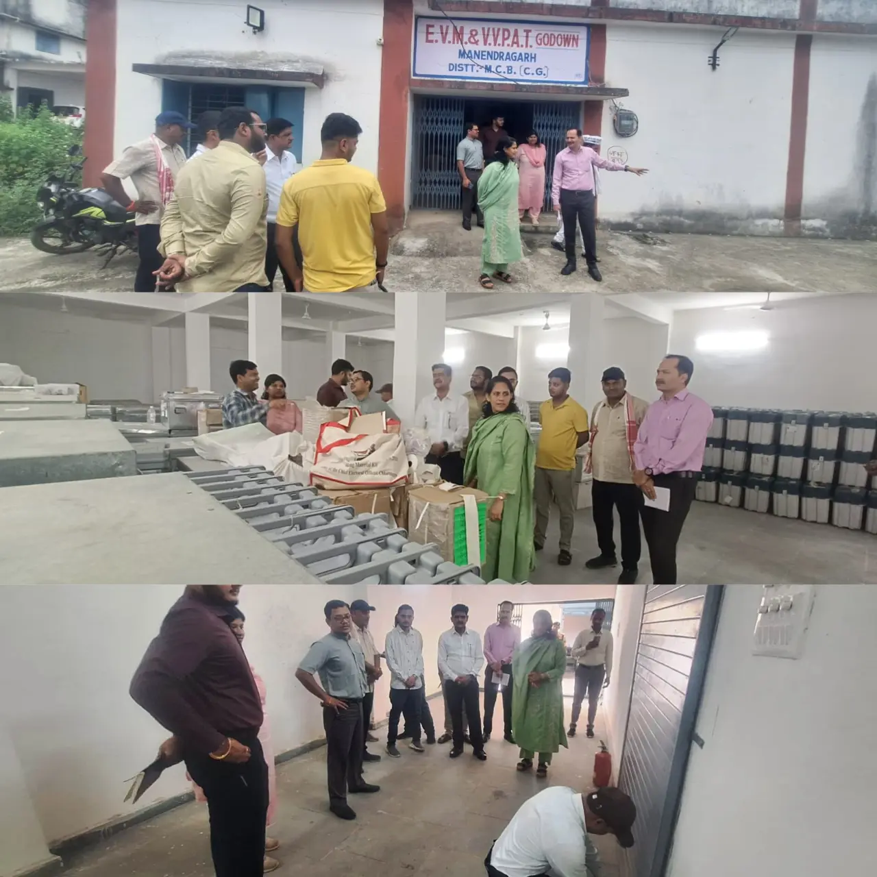 राजनीतिक दलों की मौजूदगी में ईवीएम-वीवीपैट वेयरहाउस का त्रैमासिक निरीक्षण
