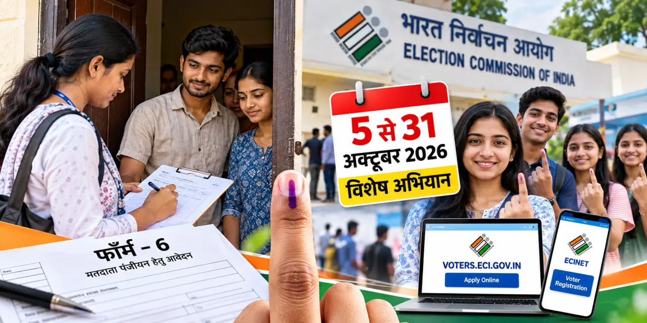 5 से 31 अक्टूबर तक चलेगा विशेष अभियान, छूटे और नए पात्र युवा मतदाताओं का होगा पंजीयन