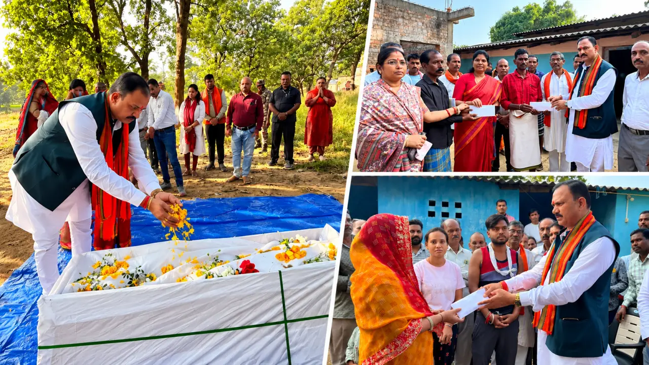 केल्हारी बस हादसा: मृतकों के परिजनों से मिले स्वास्थ्य मंत्री, अंतिम संस्कार के लिए दिए 25-25 हजार रुपये,