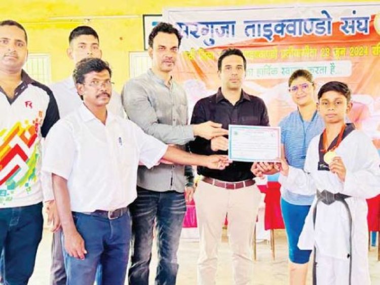 जिला ताईक्वांडो स्पर्धा में पीजी कॉलेज प्रथम