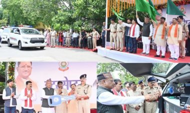 CM विष्णुदेव साय ने 15 नए इंटरसेप्टर वाहनों को हरी झंडी दिखाकर किया रवाना