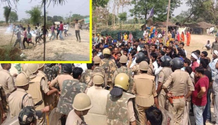 बाबा साहब अंबेडकर की मूर्ति को लेकर बवाल...ग्रामीणों ने पुलिस पर किया पथराव...भारी फोर्स तैनात...पढें पूरी खबर