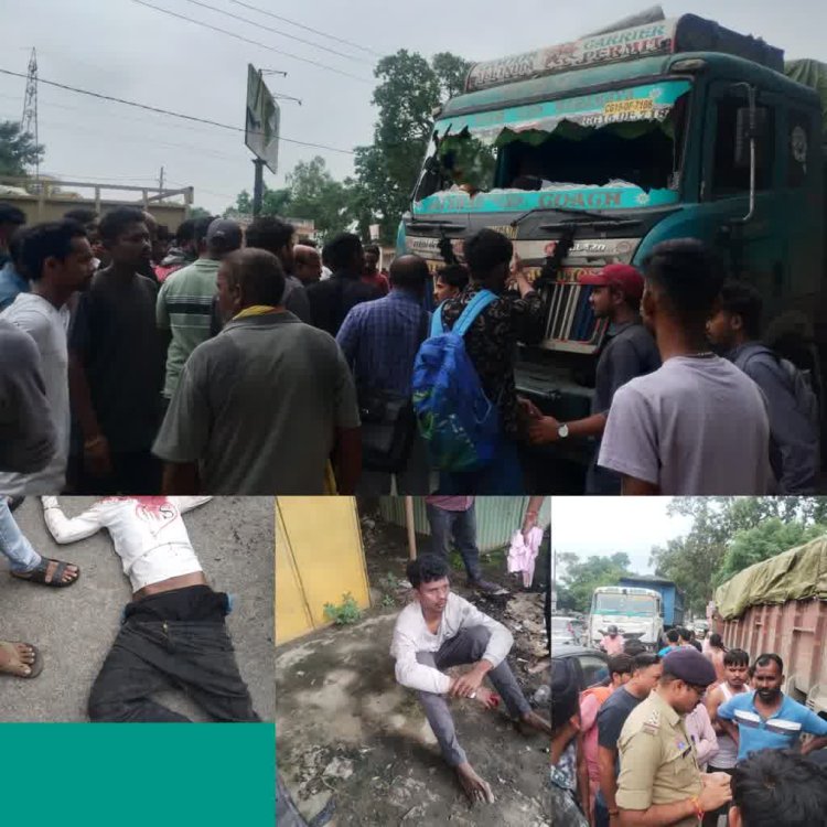 लापरवाही पूर्वक गाड़ी चलाकर कई लोगों को घायल करने वाले ट्रक को जयनगर पुलिस ने पकड़ा अजीरिमा के पास