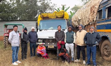नानगुर में ओडिशा से आ रहे 100 बोरी धान और मिनी ट्रक को किया जब्त