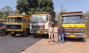 रेत और मुरुम का अवैध परिवहन करते तीन हाईवा जब्त 