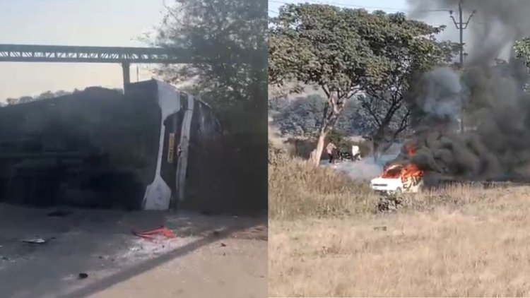 रायगढ़ में जिंदल कोयला खदान के खिलाफ जारी आंदोलन हुआ उग्र, प्रदर्शनकारियों ने गाड़ियों को लगाई आग, DSP घायल