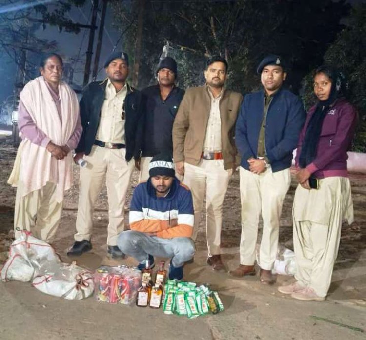 38 लीटर अवैध मदिरा जब्त, आरोपी गिरफ्तार  