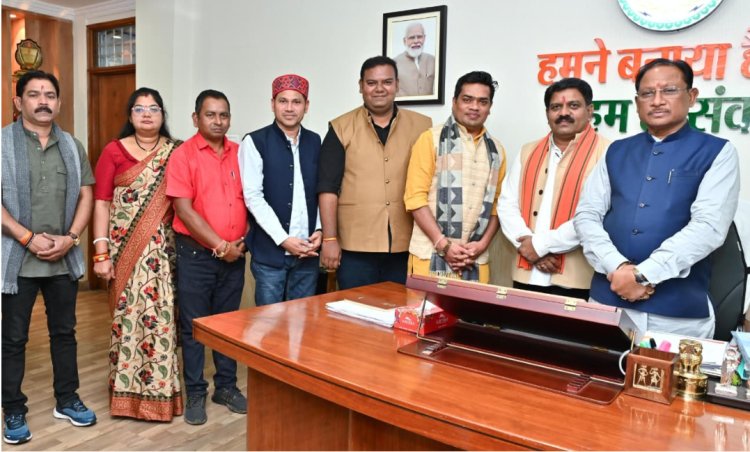 मुख्यमंत्री विष्णु देव साय से रायपुर प्रेस क्लब के नवनिर्वाचित पदाधिकारियों की सौजन्य मुलाकात