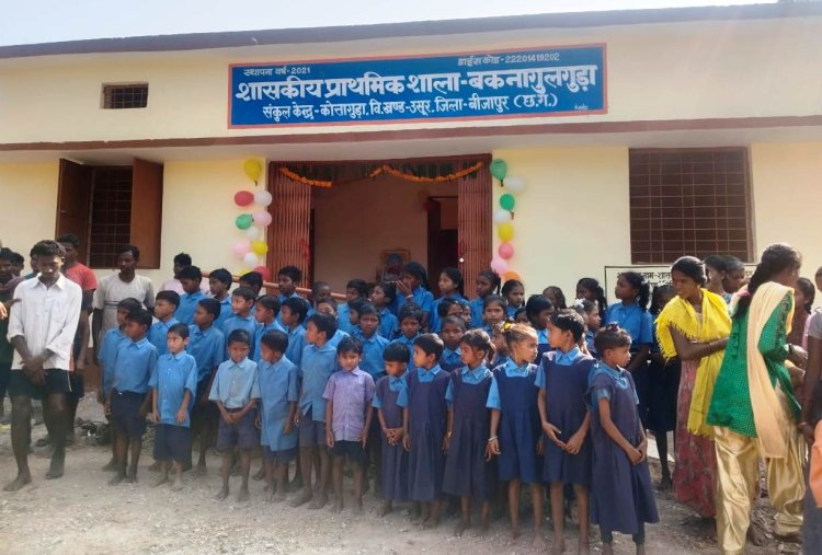 झोपड़ी में संचालित शाला के लिए बन गया पक्का भवन 