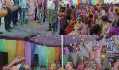 रतनपुर स्थित निवास में संपन्न हुआ होली मिलन समारोह, पारंपरिक फाग गीतों पर थिरके स्वास्थ्य मंत्री श्याम बिहारी,