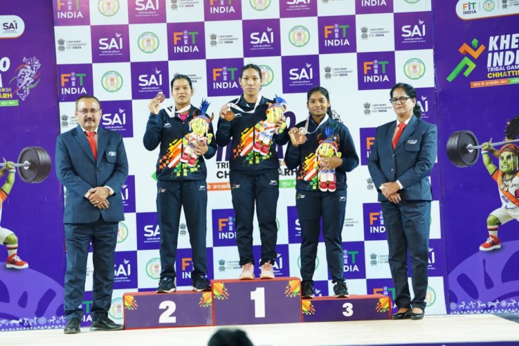 खेलो इंडिया ट्राइबल गेम्स 2026 : 58 किग्रा महिला वेटलिफ्टिंग में अरुणाचल की अनाई वांग्सू ने जीता स्वर्ण  