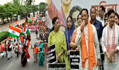 महिला आरक्षण बिल को लेकर BJP का प्रदर्शन, रायपुर में निकाली जनआक्रोश यात्रा, CM साय भी हुए शामिल