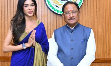 मुख्यमंत्री विष्णुदेव साय से मिस इंडिया छत्तीसगढ़ सुश्री अनुष्का सोन ने की सौजन्य मुलाकात : सदन का ऐतिहासिक सत्र सुनने विधानसभा पहुंची थी मिस इंडिया छत्तीसगढ़  